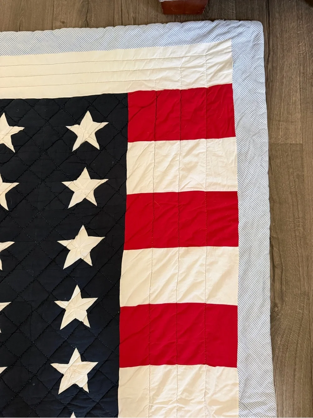 Tommy Hilfiger American Flag Quilt Stars Stripes Approximately 85”x100” Read Des